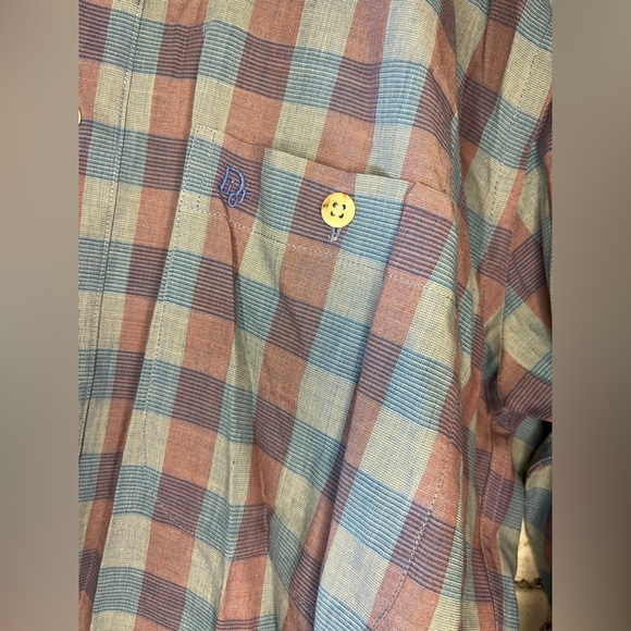 Christian Dior Chemise Blue Red Plaid Shirt Classic Designer Medium - Picture 3 of 4